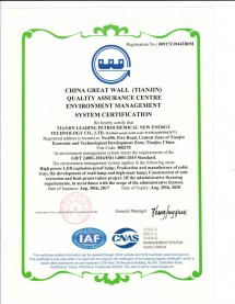 Certificate of environmental management system certification